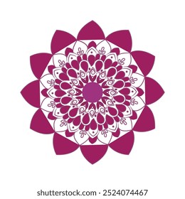 Hermosa Ilustración vectorial de diseño de mandala floral