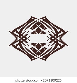 ilustración vectorial de motivos simétricos únicos y minimalistas para tatuajes de hombres musculares u otros