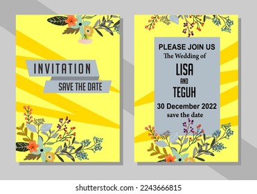 beautiful floral motif invitation template.vector illustration.eps 10