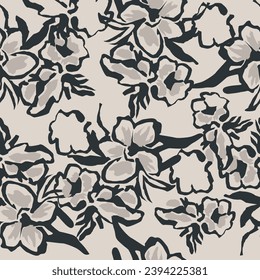 Beautiful floral motif. pink flowers intertwined in a seamless pattern on a gentle background