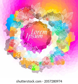 Beautiful floral multi-colored frame. Vector illustration