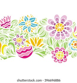 Beautiful floral nature pattern card vector illustration