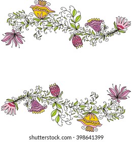 Beautiful floral nature pattern design element vector illustration