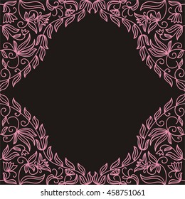 Beautiful floral nature pattern frame. Vector illustration.