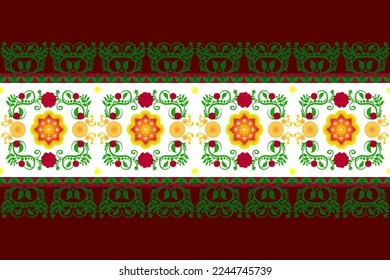 Beautiful floral oriental traditional pattern. Ethnic oriental border embroidery traditional style. Designs for fabric, clothing, flap, trail, carpet, texture, textile,illustration, vector, abstract