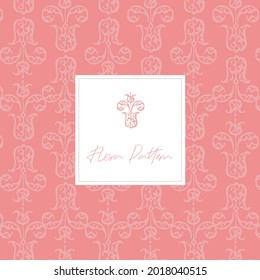 Beautiful floral ornament.
Pattern of stylized tulips. Vector wallpaper