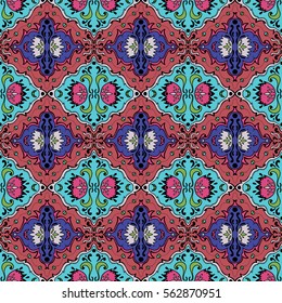 Beautiful floral ornament. Seamless background with fresh colors