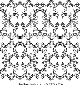 Beautiful floral ornament. Seamless background with leaves in baroque style