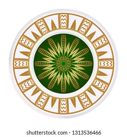Beautiful Floral Ornament. Vector Illustration. Tribal Ethnic Ornament With Mandala. Anti-Stress Therapy Pattern. Indian, Moroccan, Mystic, Ottoman Motifs.