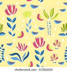 Beautiful floral ornament, Vector seamless pattern.
