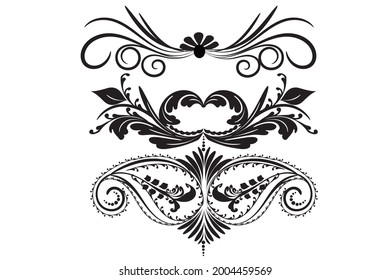 Hermosos adornos florales diseñados profesionalmente. es un hermoso conjunto de ornamentos vectoriales imprimibles y editables