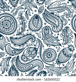 Beautiful floral paisley seamless 