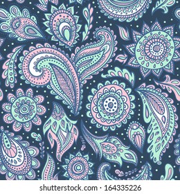 Beautiful floral paisley seamless pattern