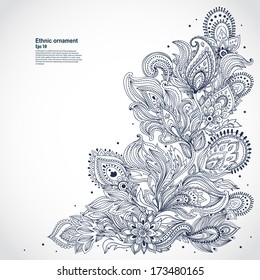 Beautiful floral paisley vector ornament