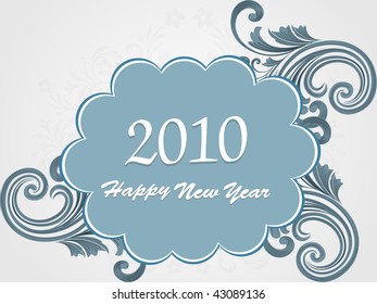 beautiful floral pattern 2010 happy new year frame