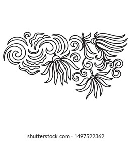 Beautiful floral pattern. Black and white. Vector illustration