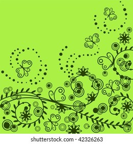 beautiful floral pattern with butterflies
