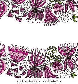 Beautiful floral pattern card, Vector illustration.