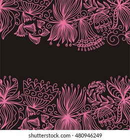 Beautiful floral pattern card, Vector illustration.