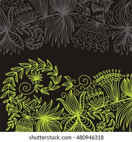 Beautiful floral pattern card, Vector illustration.
