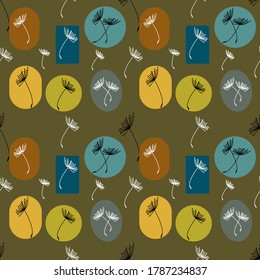 Hermoso patrón floral con dientes de león.
Patrón de flujo sin soldadura del vector de soplado de dandelion. Hermosas flores con el corazón en forma de flor volando. Las hierbas de dandelion vectorial praderas flores de fondo floral.