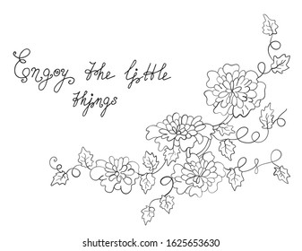 Beautiful floral pattern. Decorative frame. Summer. Print. Coloring Book. Vector illustration