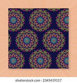 Beautiful Floral Pattern Design With Colorful Mandala