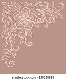 beautiful floral pattern, a design element in the old style. 