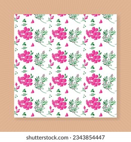 Beautiful Floral Pattern Design With Flowers and Leaves