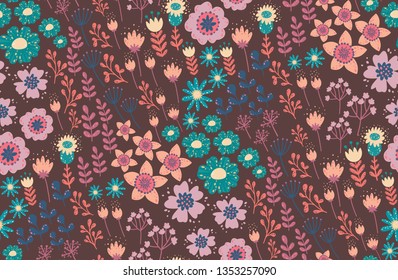 Beautiful floral pattern with a flower.  Floral seamless background for fashion prints. Elegant vector texture. 