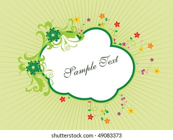 bella ilustración de marco de patrón floral