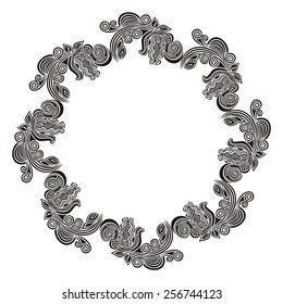 Beautiful floral pattern frame vector illustration