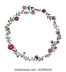 Beautiful floral pattern frame vector illustration