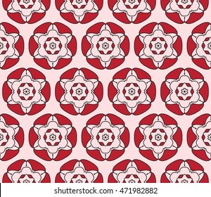 Beautiful floral pattern of geometric elements. Vector. Pink color. For the design of printed products, holiday material, fashion design