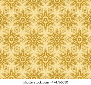 Beautiful floral pattern of geometric elements. Vector. gold color. For the design of printed products, holiday material, fashion design