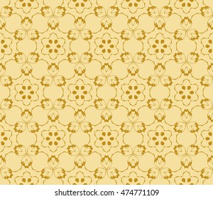 Beautiful floral pattern of geometric elements. Vector. gold color. For the design of printed products, holiday material, fashion design