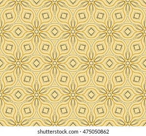 Beautiful floral pattern of geometric elements. Vector. gold color. For the design of printed products, holiday material, fashion design