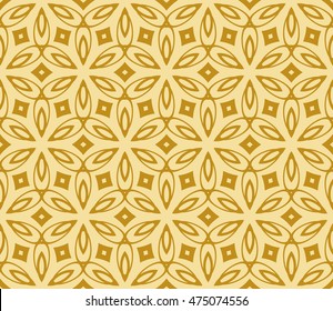 Beautiful floral pattern of geometric elements. Vector. gold color. For the design of printed products, holiday material, fashion design