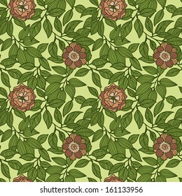 Beautiful floral pattern with leaves