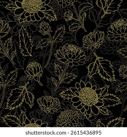 Beautiful Floral Pattern with Leaves, Cute Small Flowers on Seamless Background