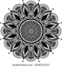 Beautiful floral pattern mandala art isolated on a white background, decoration element for meditation poster, yoga, banner, henna, invitation, cover page, design element mandala art, vector art`
