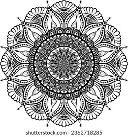 Beautiful floral pattern mandala art isolated on a white background, decoration element for meditation poster, yoga, banner, henna, invitation, cover page, design element mandala art, vector art`
