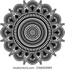 Beautiful floral pattern mandala art isolated on a white background, decoration element for meditation poster, yoga, banner, henna, invitation, cover page, design element mandala art, vector art`