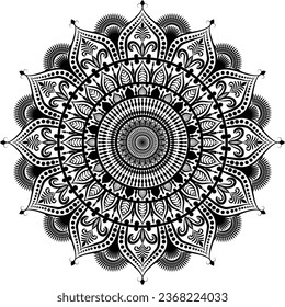 Beautiful floral pattern mandala art isolated on a white background, decoration element for meditation poster, yoga, banner, henna, invitation, cover page, design element mandala art, vector art`