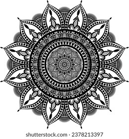 Beautiful floral pattern mandala art isolated on a white background, decoration element for meditation poster, yoga, banner, henna, invitation, cover page, design element mandala art, vector art`