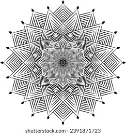 Beautiful floral pattern mandala art isolated on a white background, decoration element for meditation poster, yoga, banner, henna, invitation, cover page, design element mandala art, vector art`