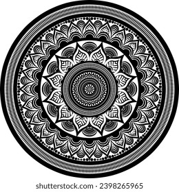 Beautiful floral pattern mandala art isolated on a white background, decoration element for meditation poster, yoga, banner, henna, invitation, cover page, design element mandala art, vector art