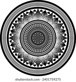 Beautiful floral pattern mandala art isolated on a white background, decoration element for meditation poster, yoga, banner, henna, invitation, cover page, design element mandala art, vector art