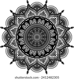 Beautiful floral pattern mandala art isolated on a white background, decoration element for meditation poster, yoga, banner, henna, invitation, cover page, design element mandala art, vector art