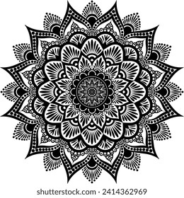 Beautiful floral pattern mandala art isolated on a white background, decoration element for meditation poster, yoga, banner, henna, invitation, cover page, design element mandala art, vector art